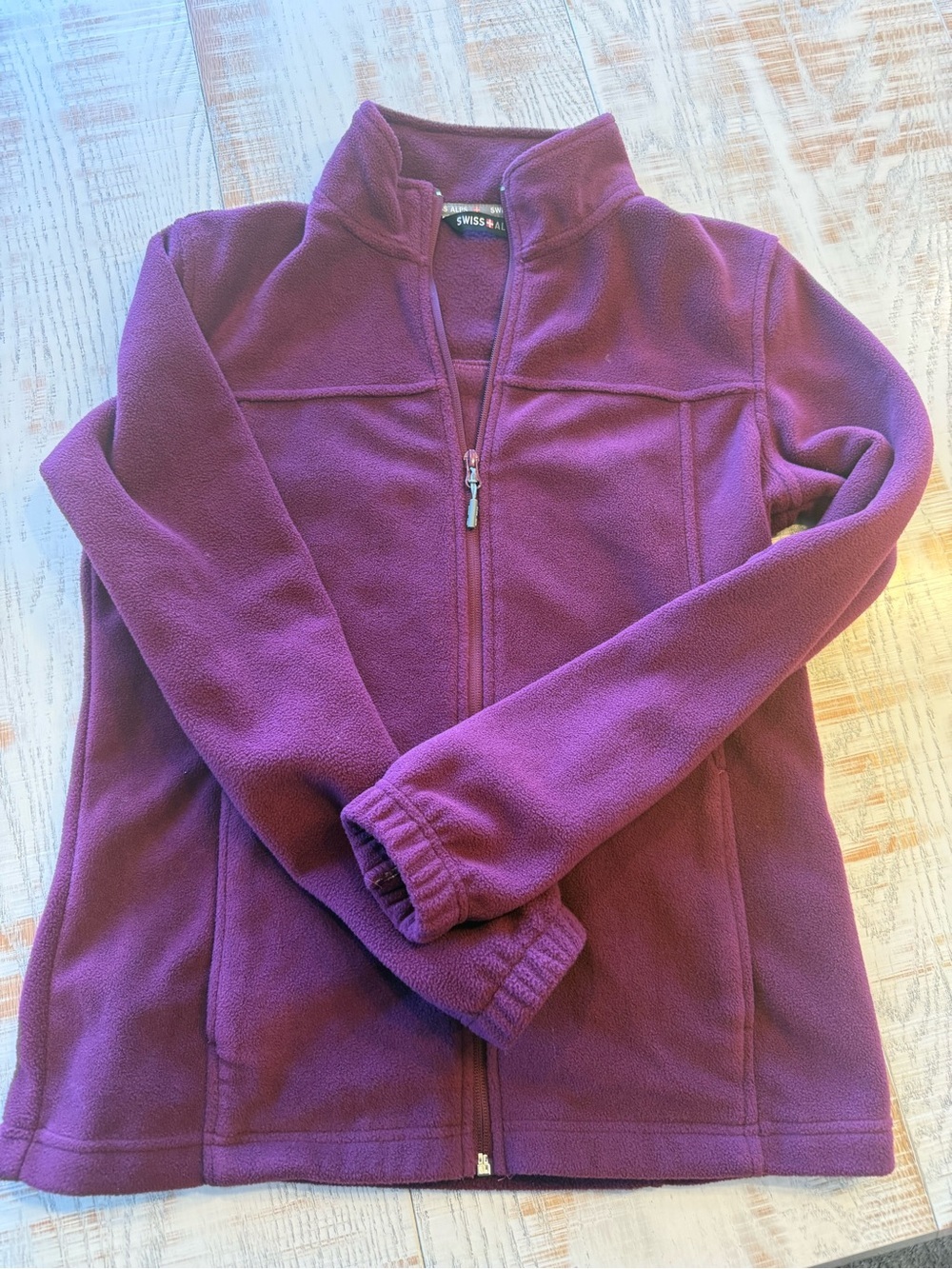 Swiss Tech Deep Plum Zip-Up Fleece Jacket